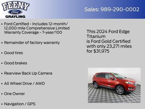 Certified 2024 Ford Edge Titanium w/ Equipment Group 301A image 5