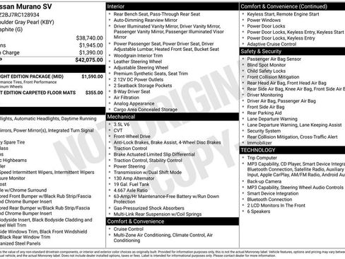 Certified 2024 Nissan Murano SV w/ SV Midnight Edition Package FWD image 6