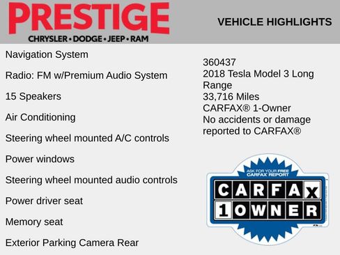 Used 2018 Tesla Model 3 Long Range AWD/4WD image 2