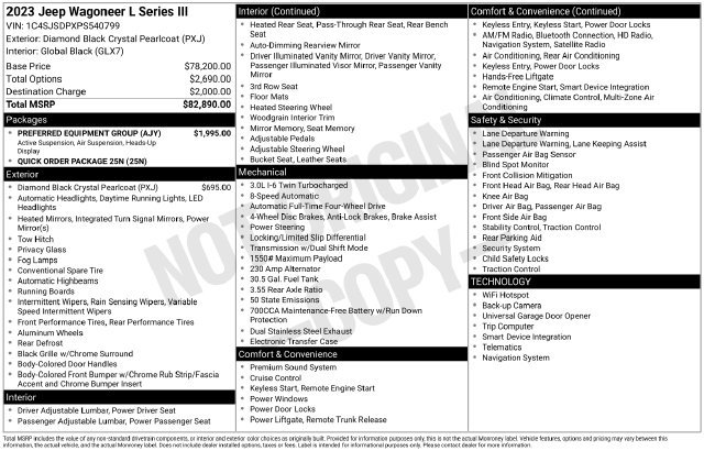 Used 2023 Jeep Wagoneer L Series III w/ Preferred Equipment Group AWD/4WD image 56