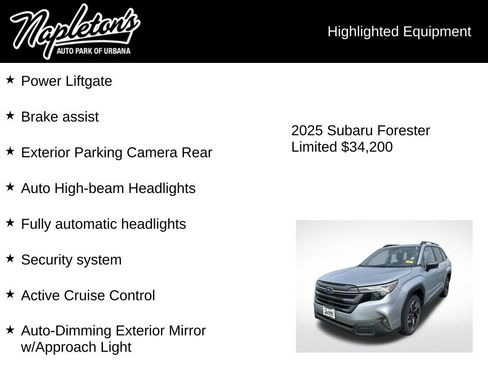 Used 2025 Subaru Forester Limited w/ Popular Package #2 image 6