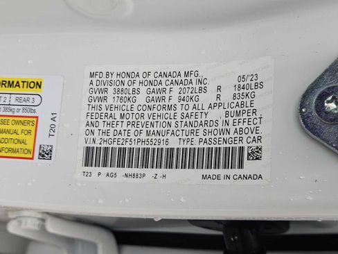 Certified 2023 Honda Civic Sport image 31