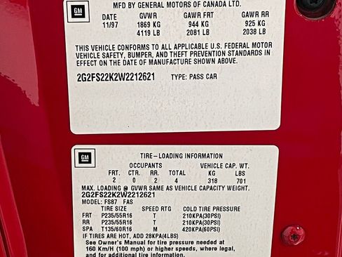 Used 1998 Pontiac Firebird Formula w/ Opt Pkg image 49