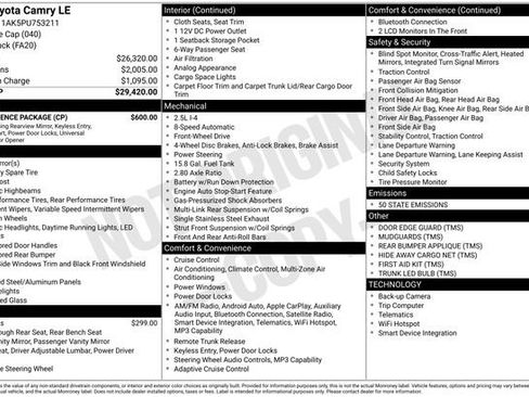 Used 2023 Toyota Camry LE w/ Convenience Package image 20