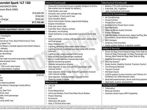 Used 2022 Chevrolet Spark LT FWD image 36