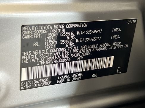 Used 2019 Toyota RAV4 LE w/ All Weather Liner Package AWD/4WD image 39