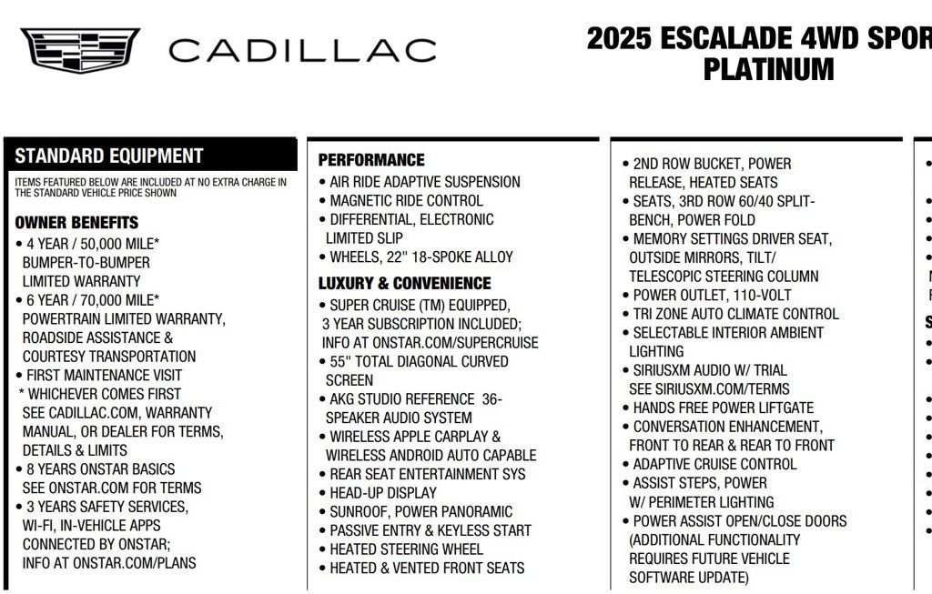 Used 2025 Cadillac Escalade Sport Platinum w/ LPO, Floor Liner Package AWD/4WD image 18