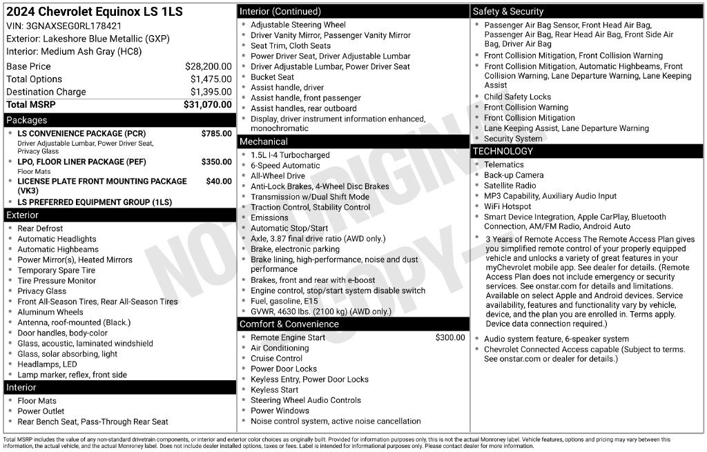 Used 2024 Chevrolet Equinox LS w/ LS Convenience Package AWD/4WD image 30
