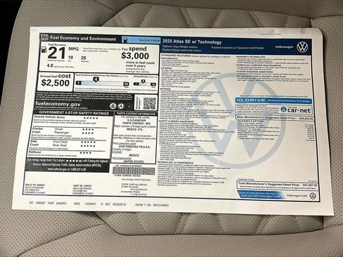 New 2025 Volkswagen Atlas SE image 36