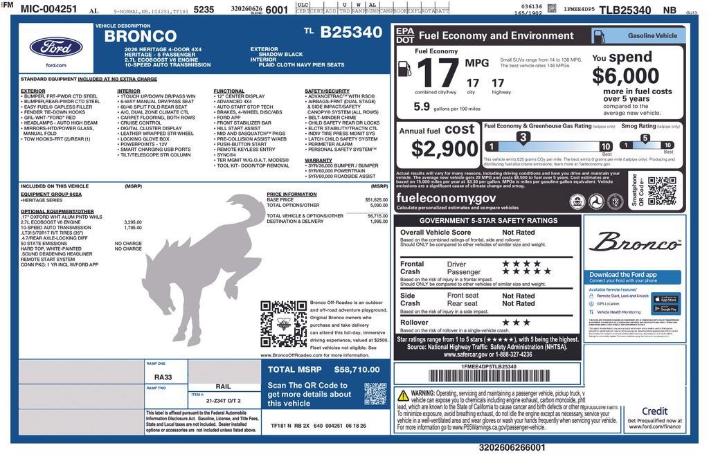 New 2026 Ford Bronco Heritage Edition AWD/4WD image 35