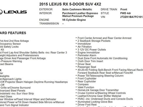 Used 2015 Lexus RX 350 350 image 17