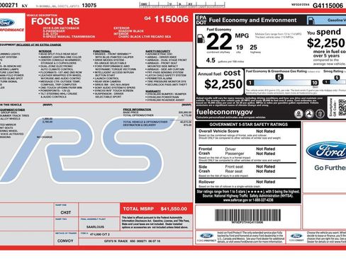 Used 2016 Ford Focus RS AWD/4WD image 7