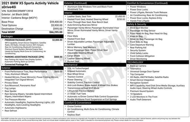 Used 2021 BMW X5 sDrive40i w/ Premium Package RWD image 11