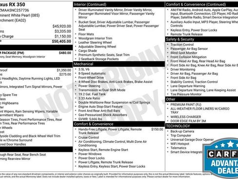 Used 2022 Lexus RX 350 FWD w/ Premium Package image 10