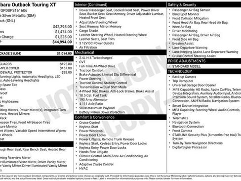 Certified 2023 Subaru Outback Touring XT w/ Tech Package 3 AWD/4WD image 25