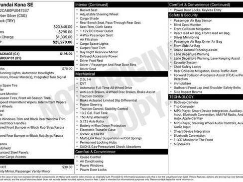 Used 2023 Hyundai Kona SE w/ Cargo Package AWD/4WD image 10