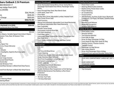 Used 2014 Subaru Outback 2.5i Premium w/ Popular Package #1A image 10