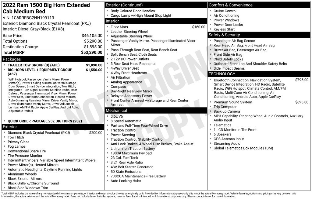 Used 2022 RAM 1500 Big Horn w/ Trailer Tow Group (B) AWD/4WD image 2