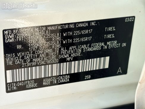 Used 2022 Toyota RAV4 LE w/ Carpet Mat Package (TMS) image 33