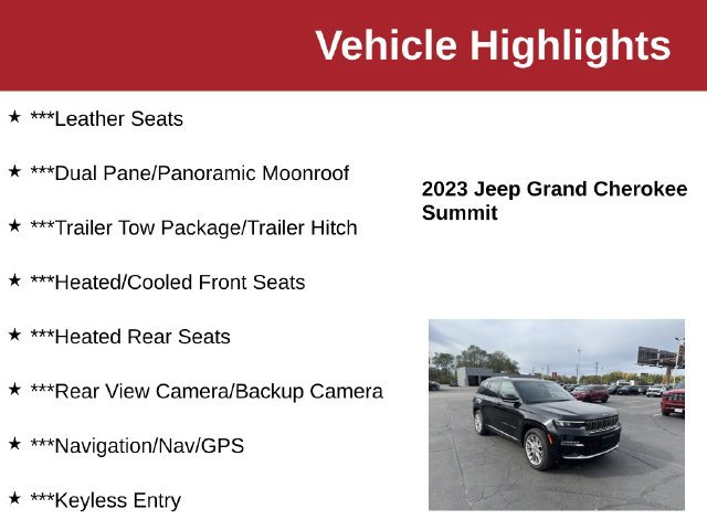 Used 2023 Jeep Grand Cherokee Summit w/ Luxury Tech Group V AWD/4WD image 10