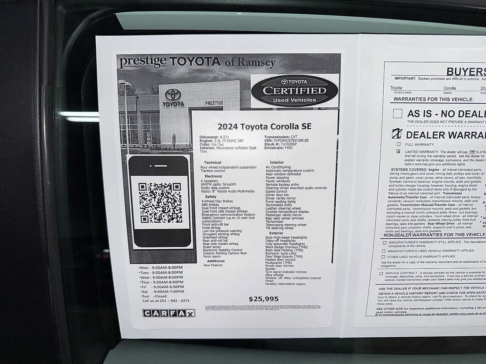 Used 2024 Toyota Corolla SE FWD image 13