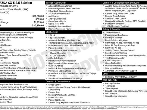 Used 2023 MAZDA CX-5 AWD 2.5 S w/ Select Package image 7