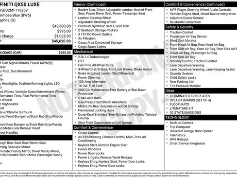 Used 2021 INFINITI QX50 Luxe w/ Cargo Package image 17