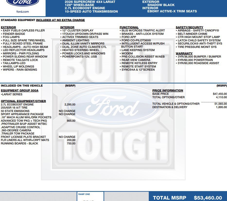 Used 2026 Ford Ranger Lariat AWD/4WD image 2