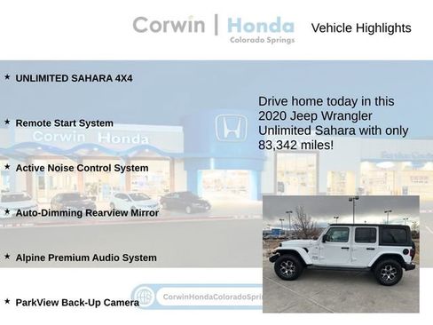 Used 2020 Jeep Wrangler Unlimited Sahara w/ Uconnect 4C Nav & Sound Group image 6