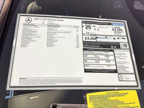 New 2027 Mercedes-Benz E 450 4MATIC Sedan image 18