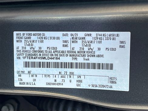 Used 2021 Ford Ranger XLT w/ Equipment Group 302A High image 29