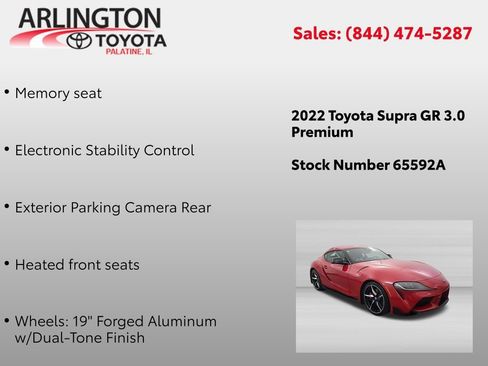 Used 2022 Toyota Supra Premium w/ Driver Assist Package RWD image 4