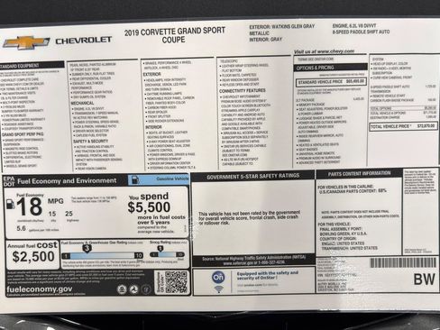 Used 2019 Chevrolet Corvette Grand Sport RWD image 51