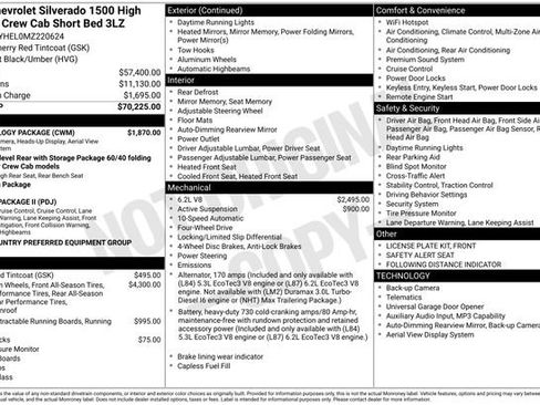 Used 2021 Chevrolet Silverado 1500 High Country w/ Technology Package AWD/4WD image 3