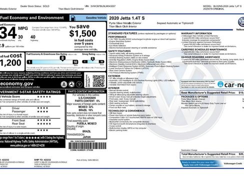 Used 2020 Volkswagen Jetta S FWD image 4