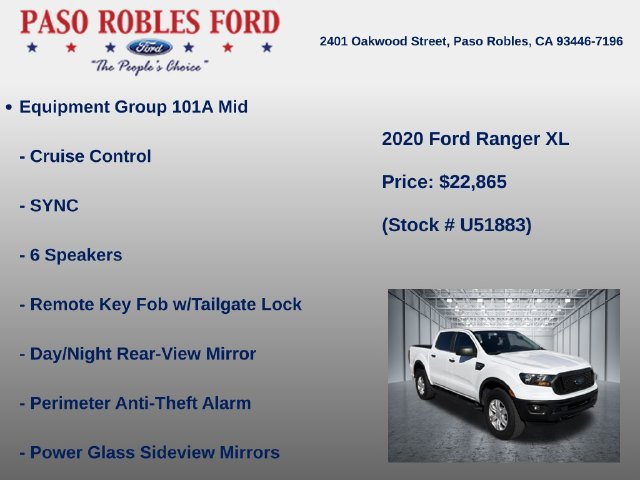 Used 2020 Ford Ranger XL w/ Equipment Group 101A Mid RWD image 6