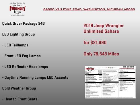 Used 2018 Jeep Wrangler Unlimited Sahara w/ Cold Weather Group AWD/4WD image 3