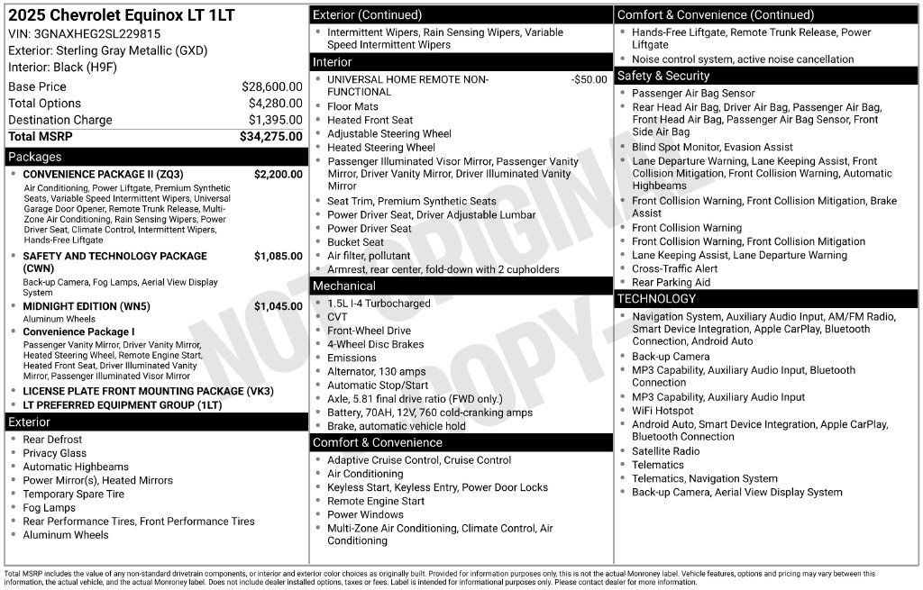 Used 2025 Chevrolet Equinox LT w/ Convenience Package II FWD image 32