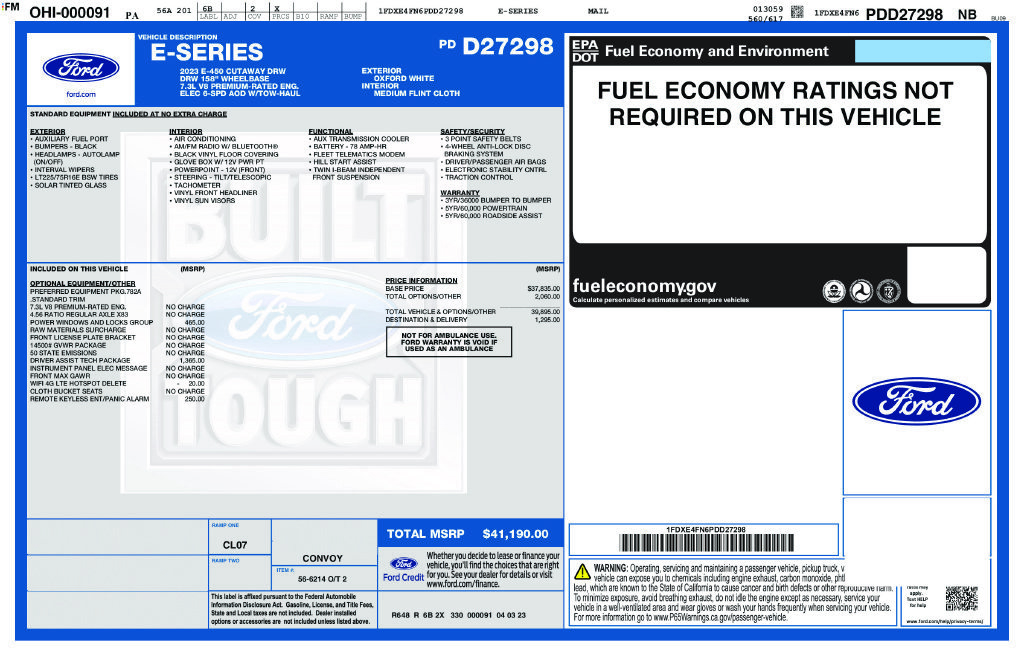 Used 2023 Ford E-450 and Econoline 450 Super Duty w/ Driver's Safety Package RWD image 41