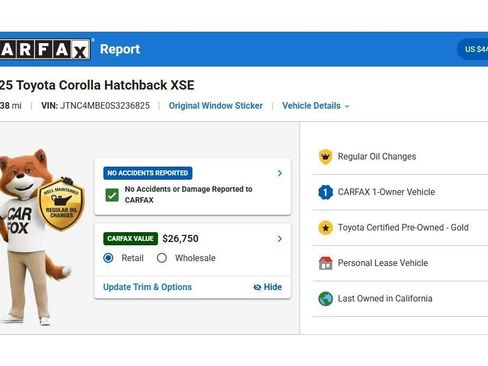 Used 2025 Toyota Corolla XSE FWD image 3