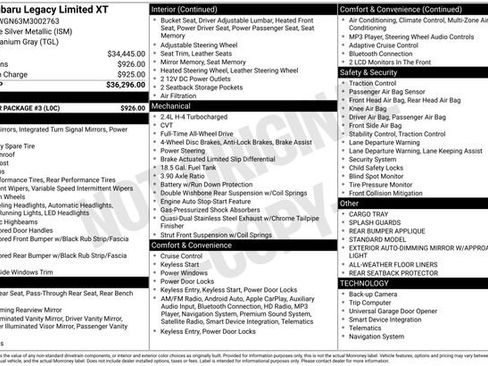 Used 2021 Subaru Legacy Limited XT w/ Popular Package #3 image 21