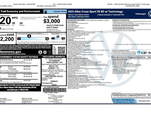 Used 2023 Volkswagen Atlas Cross Sport SE w/ Black Wheel Package FWD image 2