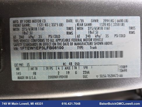 Used 2020 Ford F150 XLT w/ Equipment Group 302A Luxury image 36