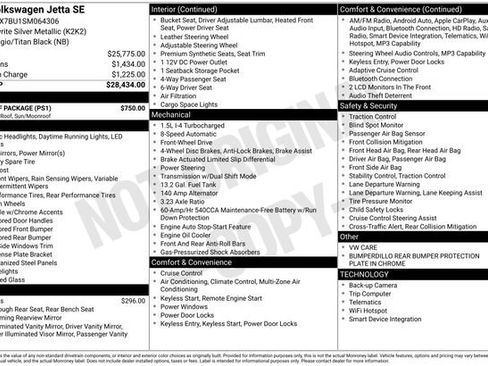 Certified 2025 Volkswagen Jetta SE w/ Sunroof Package image 36