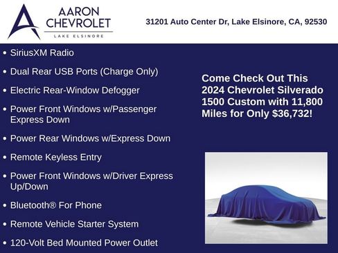 Used 2024 Chevrolet Silverado 1500 Custom w/ LPO, Dark Essentials Package image 25