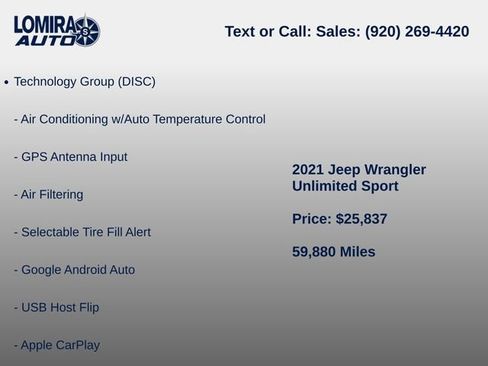 Used 2021 Jeep Wrangler Unlimited Sport AWD/4WD image 9