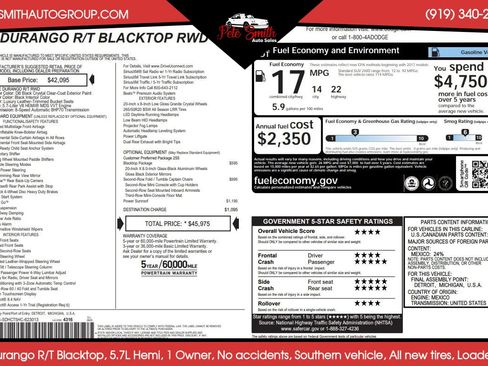 Used 2017 Dodge Durango R/T w/ Blacktop Package RWD image 49