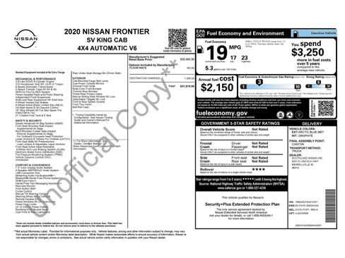 Used 2020 Nissan Frontier SV AWD/4WD image 1