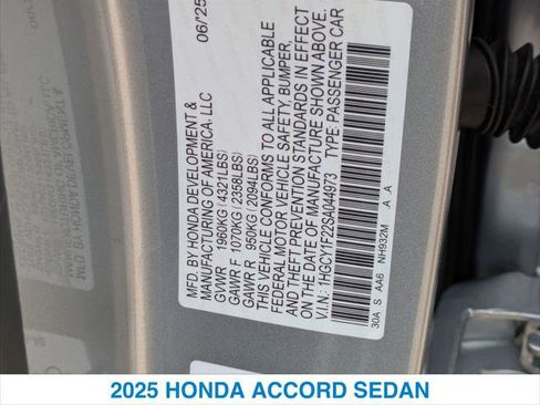 Certified 2025 Honda Accord LX image 26