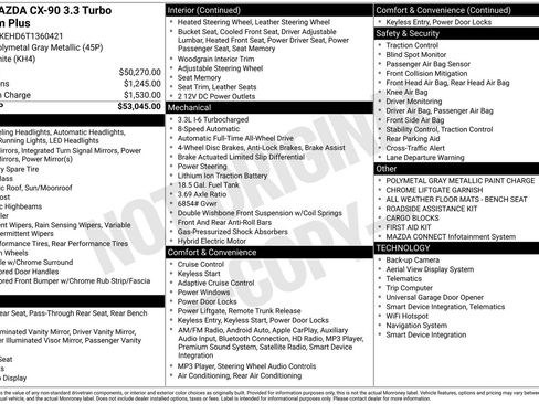 New 2026 MAZDA CX-90 3.3 Turbo w/ Premium Plus Pkg image 23